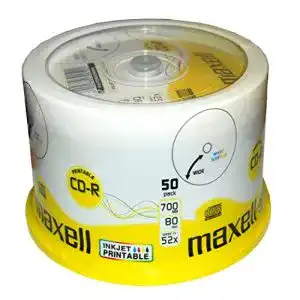 Cd r maxell recordable 700mb 80min 52x bedruckbar 50er pack