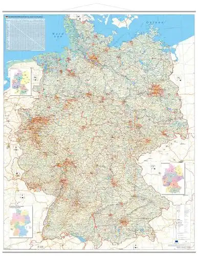 Deutschlandkarte Verkehrswegekarte für Deutschland mit Metallbeleistung