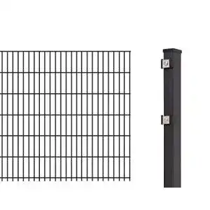 Doppelstabmattenzaun arvotec als grundset mit 10 meter laenge