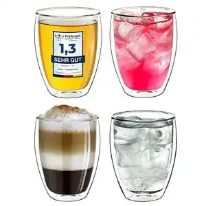 Doppelwandige glaeser creano 250ml glas becher doppelwandig