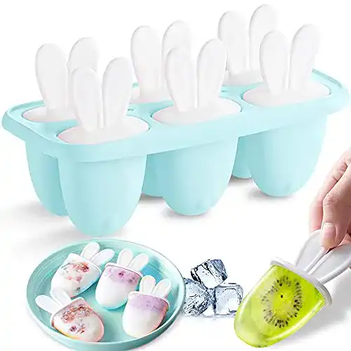 Eisformen für Eis am Stiel, 6 Stück, Silikon Popsicle Formen