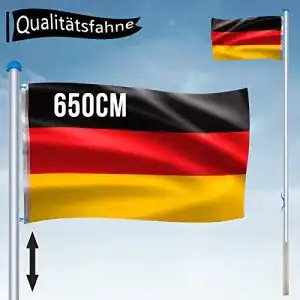 Fahnenmast naizy aluminium 65 m mit deutschland fahne