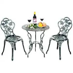 Gartentisch mit stuehlen costway 3tlg antik bistroset sitzgruppe