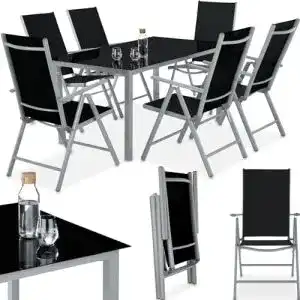 Gartentisch mit stuehlen tectake sitzgarnitur aluminium