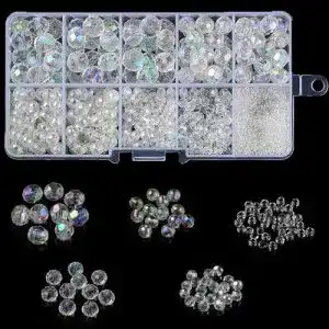 Glasperlen gocelyn clear crystal glass facettierte perlen