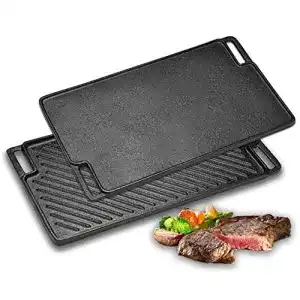 Grillplatte gusseisen velaze grillpfanne doppelseitig verwendbar