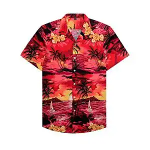 Hawaiihemd siliteelon hawaii hemd maenner kurzarm red