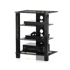 Hifi rack fitueyes tv rack hifi regal audio schrank glas und alu 1