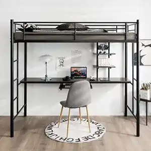Hochbett mit schreibtisch costway etagenbett mit 2 leitern