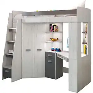 Hochbett mit schreibtisch furniturebyjdm schubladen regale