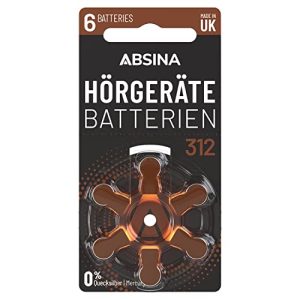 Hörgerätebatterien ABSINA 312 6 Stück