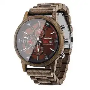 Holzuhren emibele holzuhr fuer herren chronograph quarzuhr