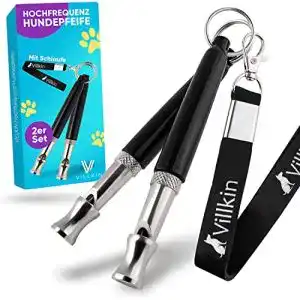 Hundepfeife villkin 2x bonus hunde clicker schluesselband