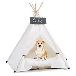 Hundezelt homcent tipi zelt fuer haustiere pet tipi mit kissen