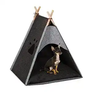 Hundezelt relaxdays haustiertipi fuer kleine hunde katzen filz