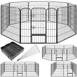 Hundezwinger tectake welpenauslauf 80 cm hoch 8 gitter