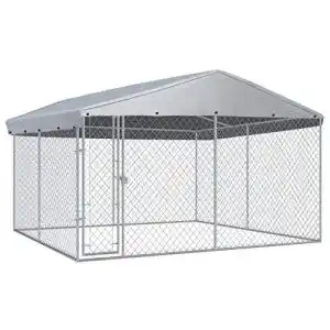 Hundezwinger vidaxl outdoor mit ueberdachung 382x382x225 cm