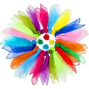Jongliertuecher muslong 36 stueck bunt seidentuecher