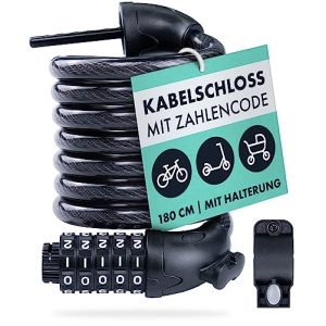 Kabelschloss AARON Spin Fahrradschloss, 5-stelliger Zahlencode