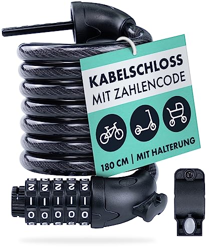 Kabelschloss AARON Spin Fahrradschloss, 5-stelliger Zahlencode