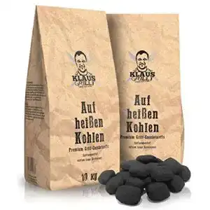 Kokos briketts klaus grillt auf heissen kohlen cocos grillketts
