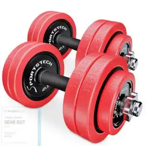 Langhantel sportstech 2in1 hantelset mit silikonueberzug