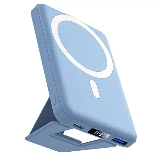 AOGUERBE Wireless Power Bank 10000mAh mit Magnet und Schnellladefunktion