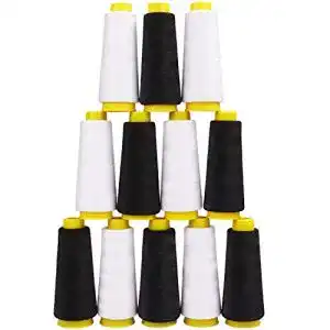 Maschinenstickgarn kurtzy naehgarn aus polyester schwarz weiss
