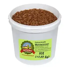 Mehlwuermer futterhof getrocknete 10 l eimer 165 kg premium