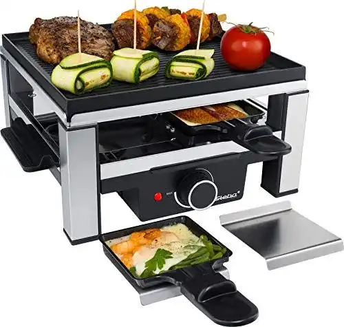 Mini Raclette Steba mit Antihaftbeschichteter Grillplatte und 4 Pfännchen