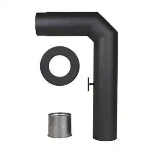 Ofenrohr lanzzas set 3tlg mit drosselklappe und tuer 2x 45