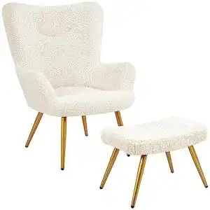 Ohrensessel yaheetech mit hocker polyester bezug fernsehsessel