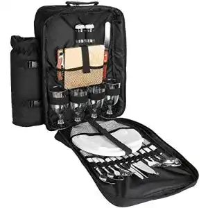 Picknickrucksack brubaker fuer 4 personen schwarz