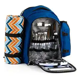 Picknickrucksack campfeuer 32 teilig picknickset fuer 4 personen