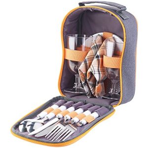 Picknickrucksack PEARL Picknick Geschirr: Picknick-Set für 2