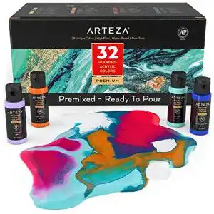 Pouring farben arteza pouring acrylfarbe 32 stueck set 60 ml