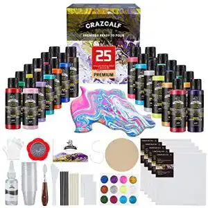 Pouring farben crazcalf pouring acrylfarbe set 25 stueck set