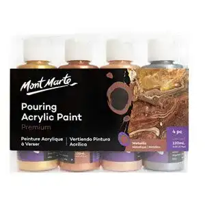 Pouring farben mont marte pouring set metallic 4 stueck x 120ml