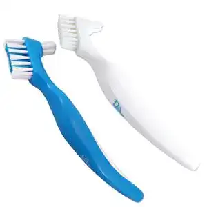 Prothesenbuerste dental aesthetics 2 x blau weiss easy grip