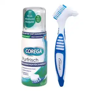 Prothesenbuerste wellsamed sparset mit corega purfrisch
