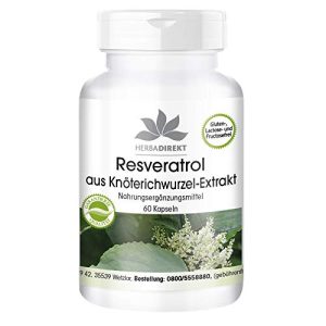 Resveratrol-Kapseln HERBADIREKT Resveratrol 500mg, 60 Kapseln