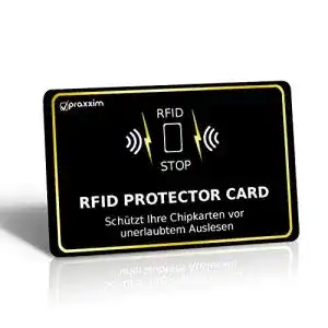 Rfid schutzkarte praxxim rfid blocker karte in schwarz gold