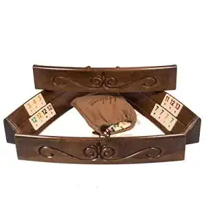 Rummy helena wood art handgefertigtes oval set aus holz