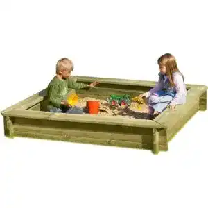 Sandkasten gartenpirat 180 x 180 x 30 cm aus holz 30 mm
