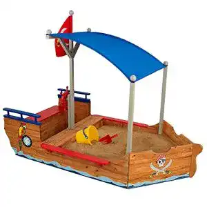 Sandkasten kidkraft piratenschiff aus holz mit abdeckung
