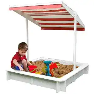 Sandkasten melko mit sonnenschutz sandkiste 120x120x120 cm