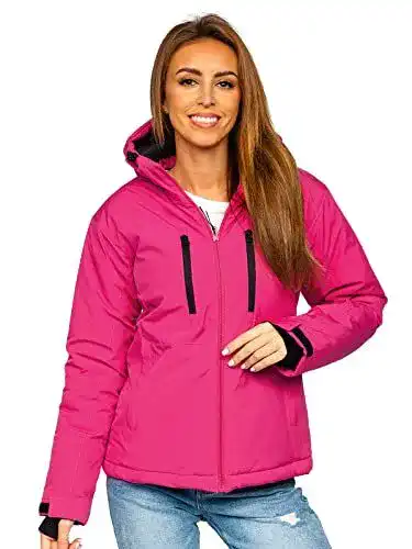 Skijacken für Damen von BOLF – Winterjacke mit Kapuze und Schneefang