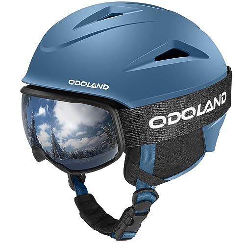 Snowboardhelm Odoland Skihelm mit Skibrille für Skifahren