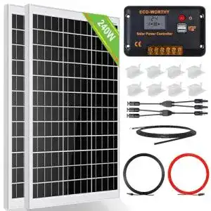 Solaranlage garten eco worthy 240 watt solarpanelkit off grid