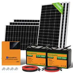 Solaranlage garten eco worthy 4 kwc2b7h solarsystem 1kw 24v